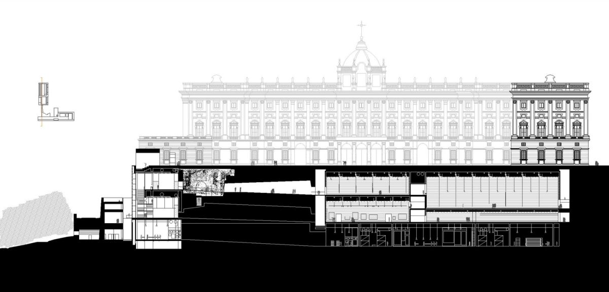 Section of the Royal Collections Museum in Madrid by Luis Moreno Mansilla and Emilio Tuñón