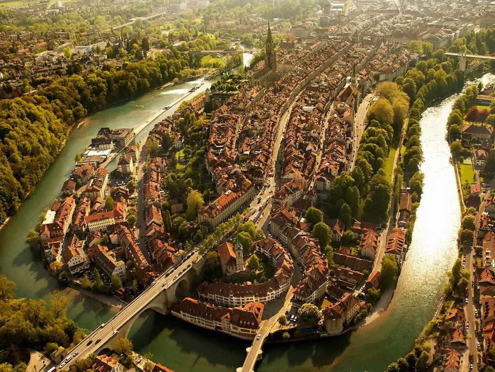 Bern Switzerland Aerial View