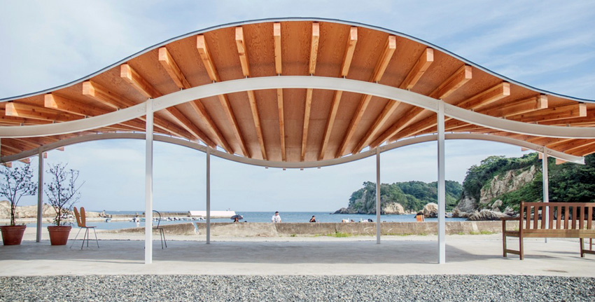 Wood Structure details - Home for All Shelter in Tsukihama by SANAA