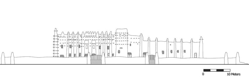 Elevation of the The Great Mosque of Djenné