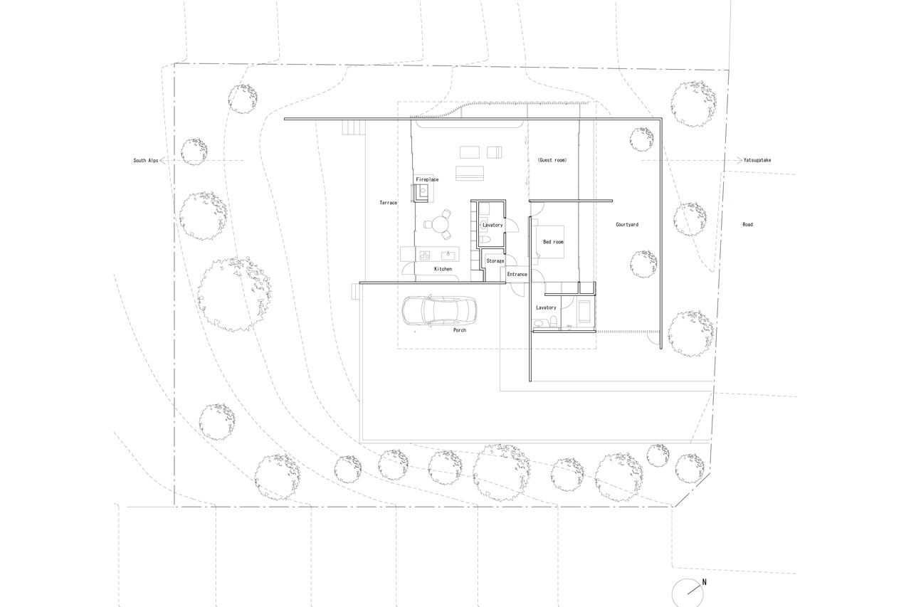 Floor Plan of the Solid Cedar House / Shigeru Ban
