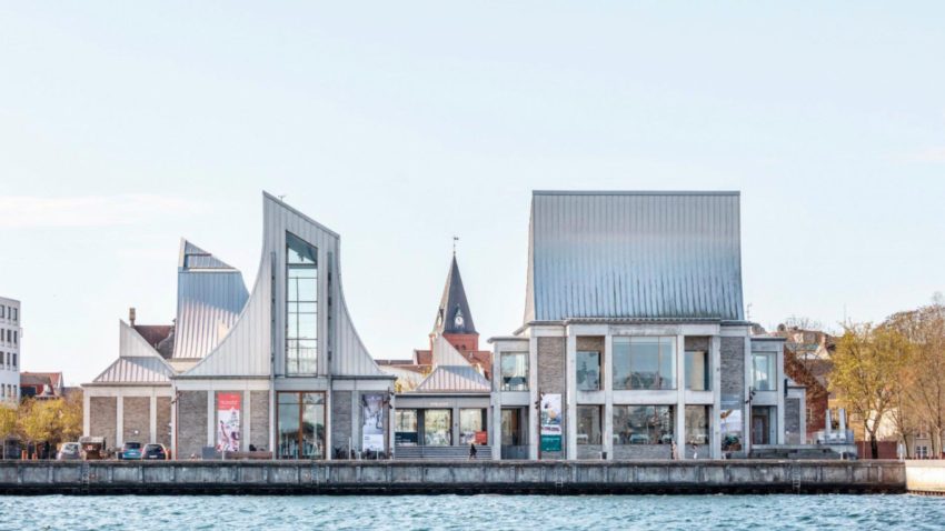Utzon Museum in Aalborg from waterfront