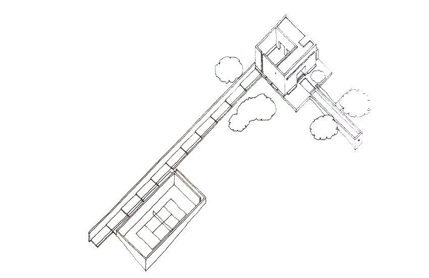 The Neuendorf House Axonometric drawing by John Pawson and Claudio Silvestrin featured in ArchEyes