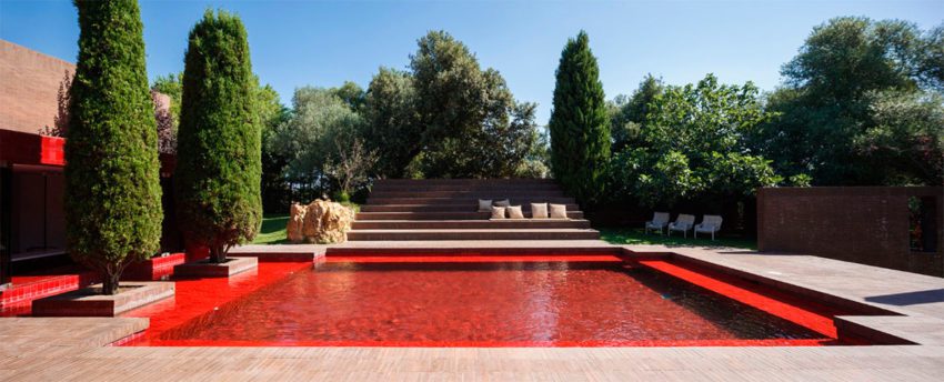 Red swimming pool