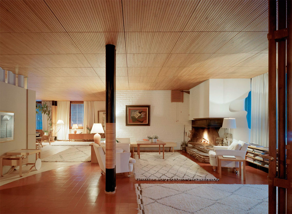 Living room of Villa Mairea by Alvar Aalto