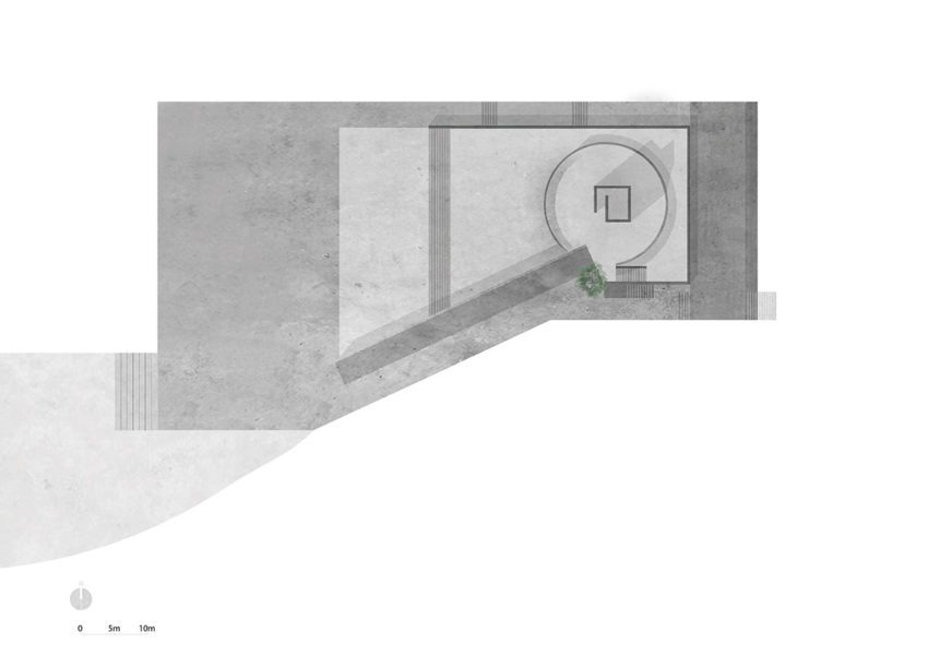 Floor Plan of the Concrete Memorial by West-line-studio