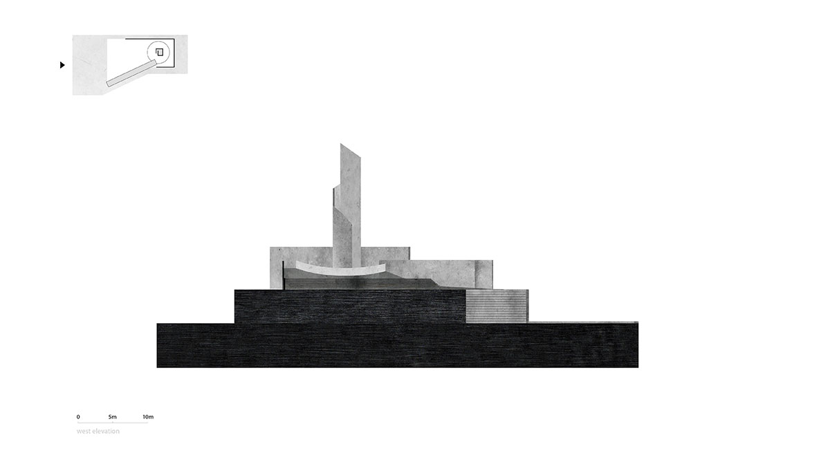 Elevation - Concrete Memorial / West-line-studio