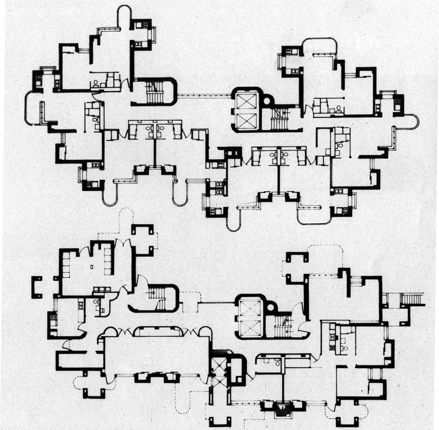 Floor Plan Manor Housing by Paul Rudolph
