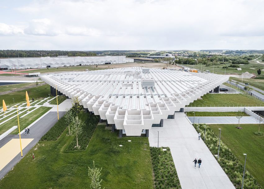 Aerial view of adidas heaquarters by COBE Architects