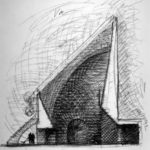 San Giovanni Battista Church sketch by Mario Botta