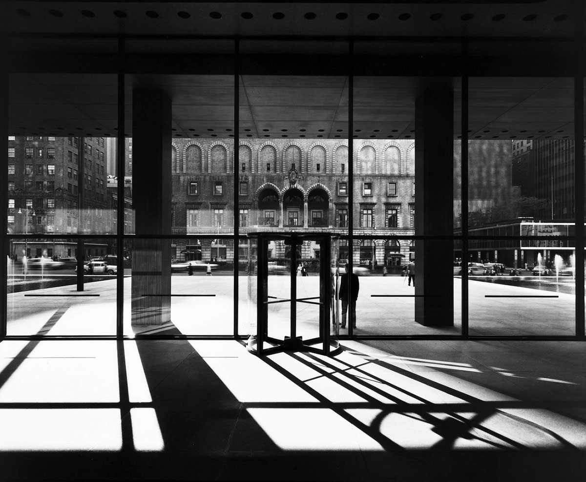 Interior photograph Seagram Building in New york by Mies Van Der Rohe