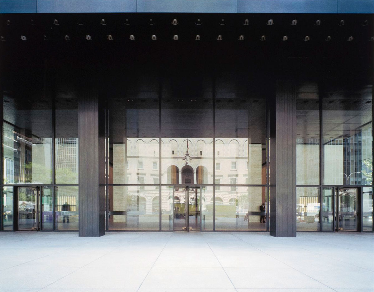 Entrance of the Seagram Building in New york by Mies Van Der Rohe