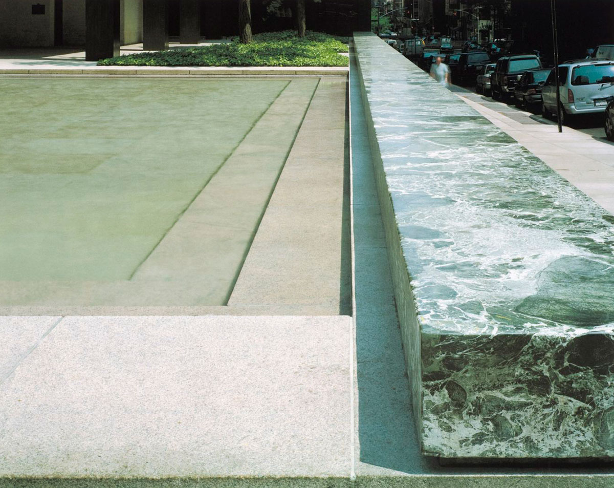 Water feature photograph Seagram Building in New york by Mies Van Der Rohe