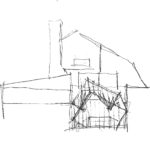 Sketch of Gehry House Residence in Santa Monica