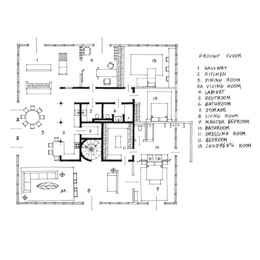 Ground Floor Plan of Casa Raposa