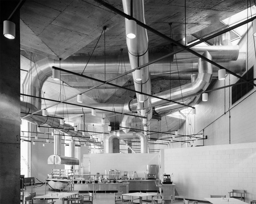 Interior of Olivetti Underwood Factory in Pennsylvania by Louis Kahn