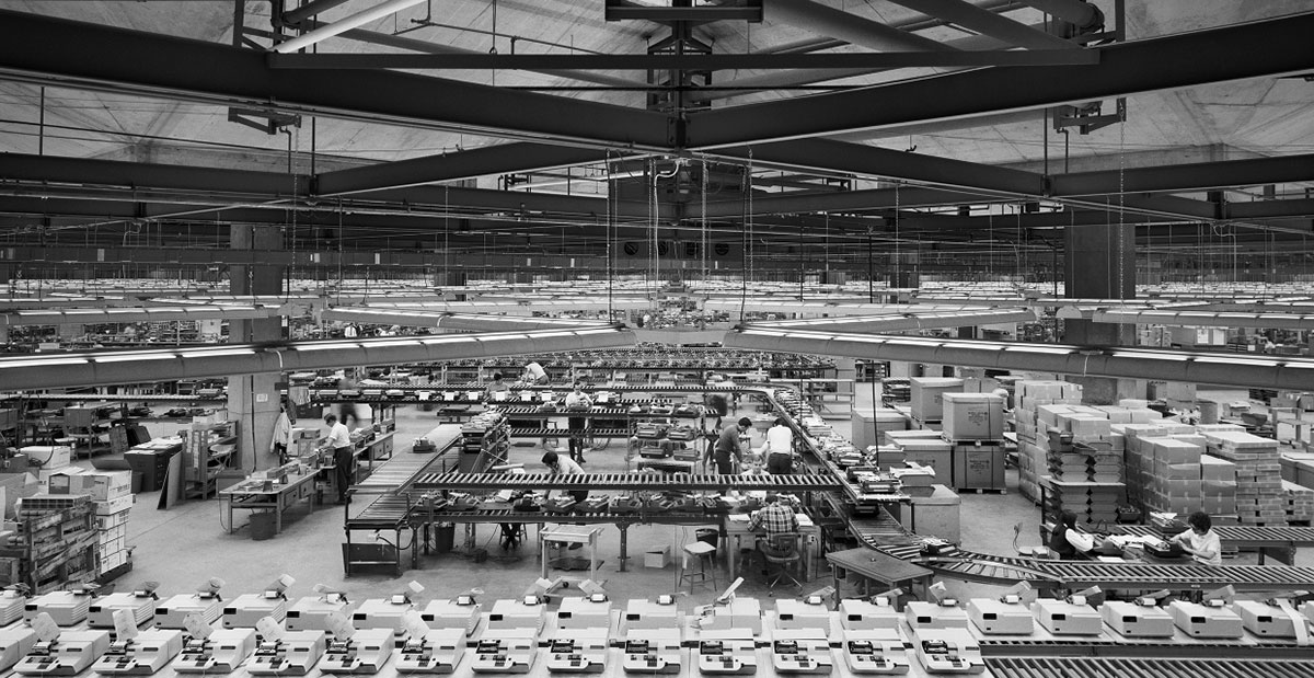Interior Olivetti Underwood Factory in Pennsylvania by Louis Kahn