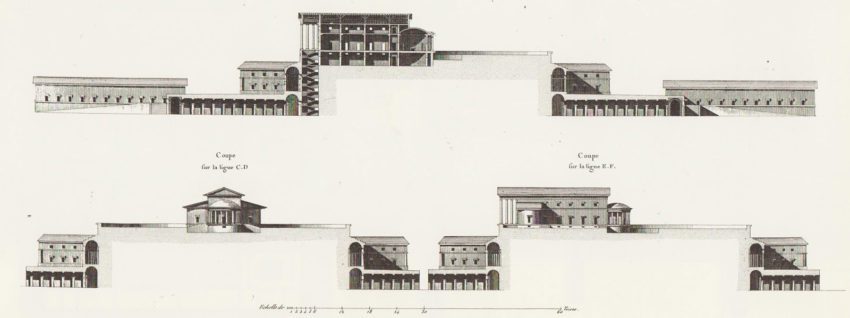 Section of the Oikema House of Pleasure building by Ledoux