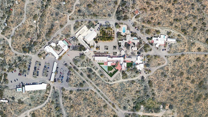 Aerial View of Taliesin West in Arizona by Frank Lloyd Wright