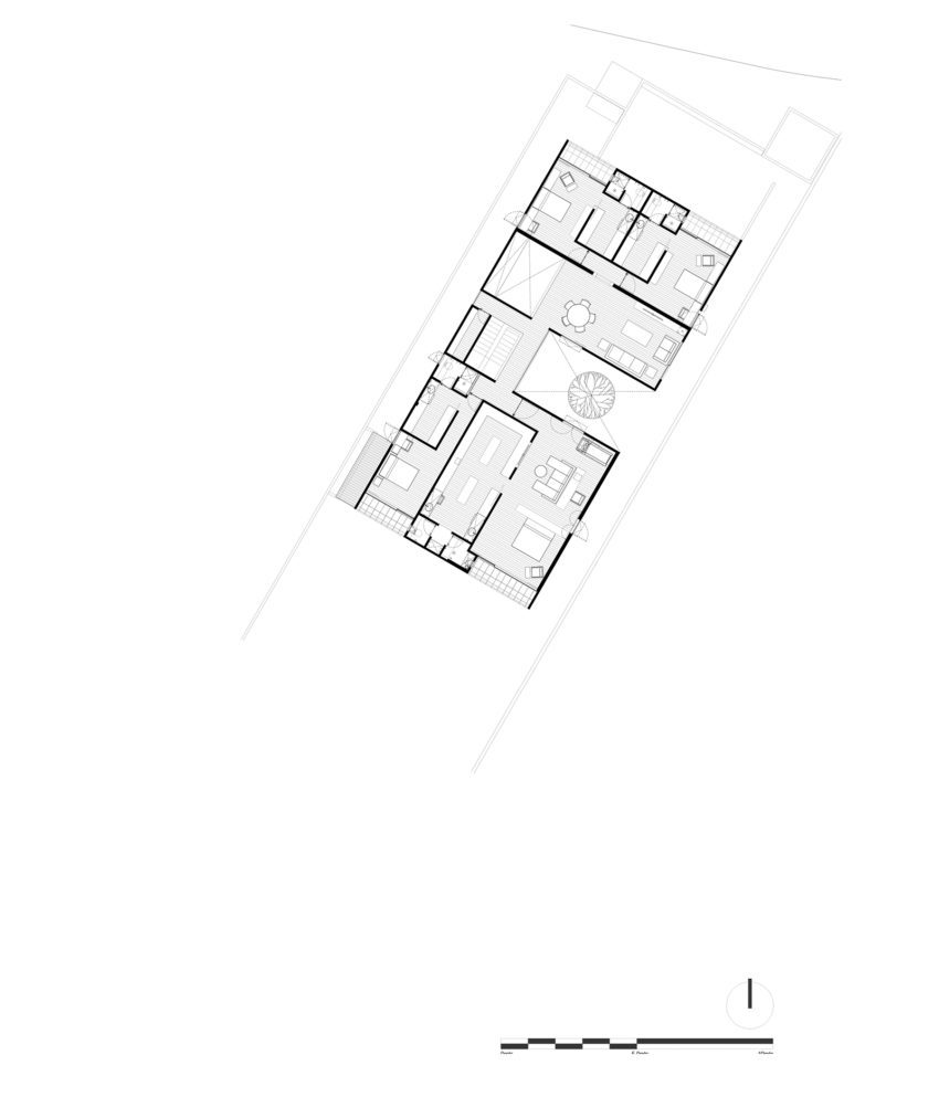 Floor Plan Lluvia House in Mexico / PPAA Pérez Palacios Arquitectos Asociados