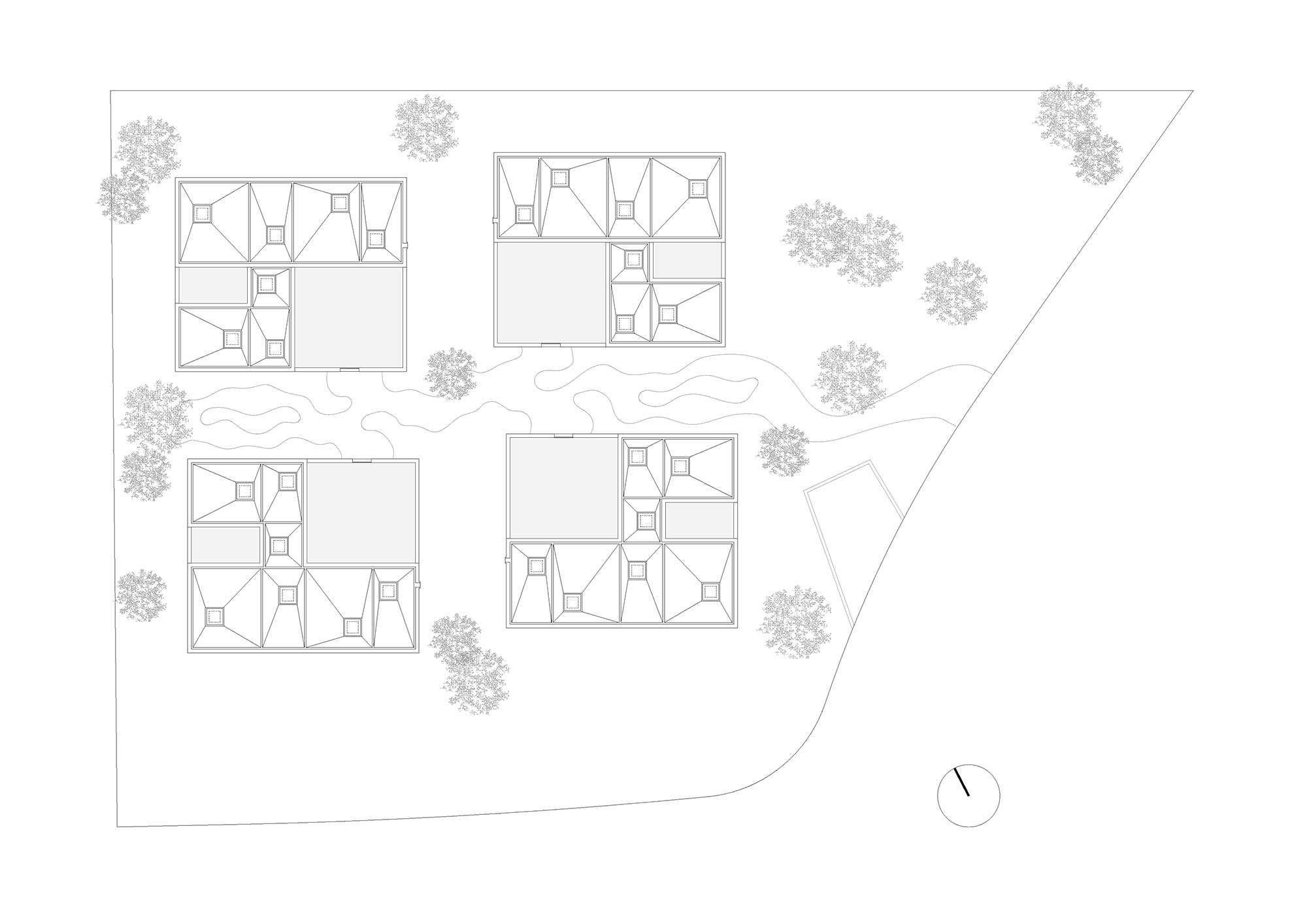 Site Plan - Courtyard Houses in Zumikon / Think Architecture