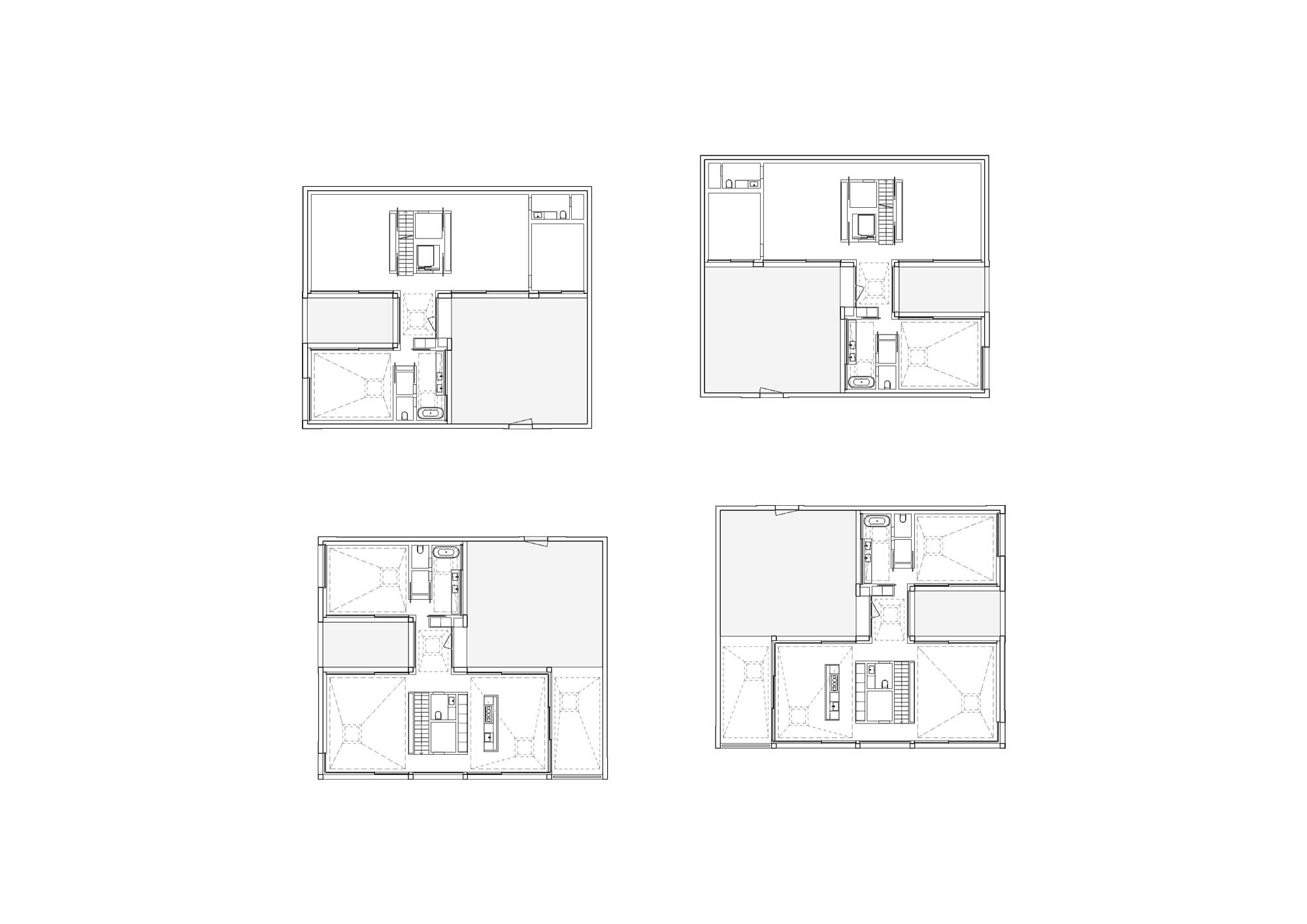 Floor Plans - Courtyard Houses in Zumikon / Think Architecture