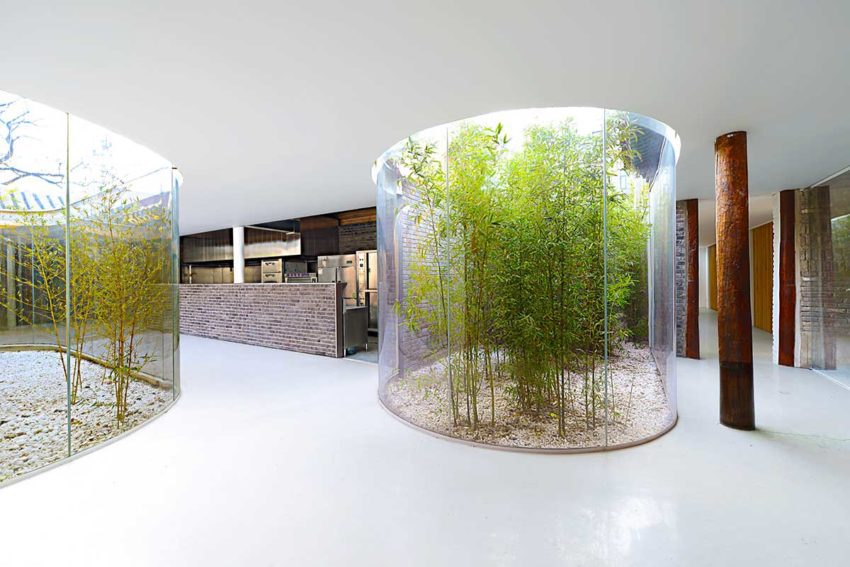 Glass Curvy Corridor - Tea House in Hutong / Arch Studio