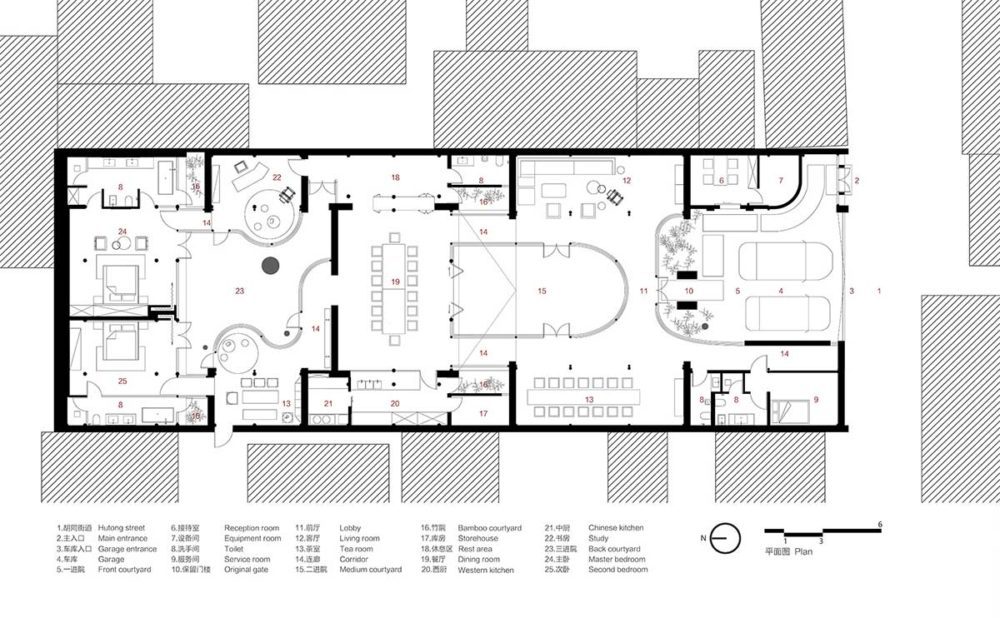 Floor Plan - Qishe Courtyard in Beijing / ARCHSTUDIO