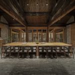 Middle courtyard dining room night view - Qishe Courtyard in Beijing / ARCHSTUDIO