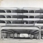 Drawing- Temple Street Parking Garage / Paul Rudolph