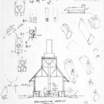 Sketch - Bookshop Pavilion in Venice, / James Stirling, Michael Wilford, and Associates