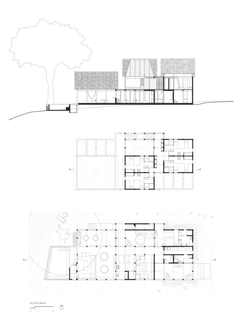 Floor Plans and Sections - Chacala House / CoA arquitectura & Estudio Macias Peredo