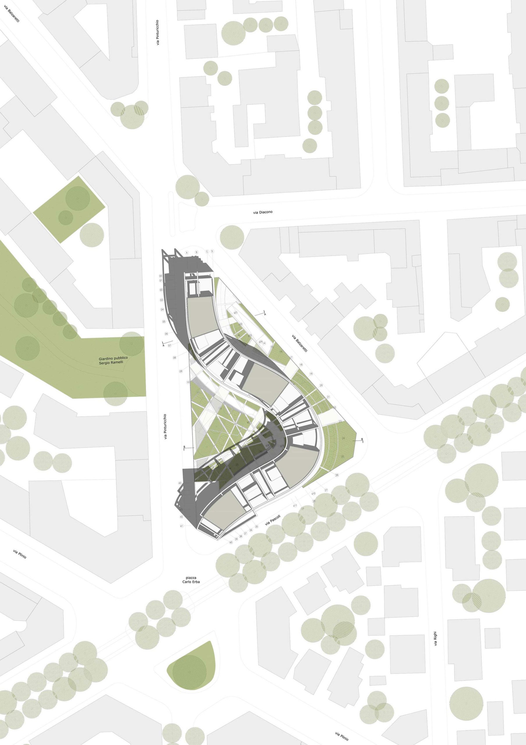 Site Plan - Residenze Calo Erba in Milan / Eisenman Architects + Degli Esposti Architetti + AZstudio