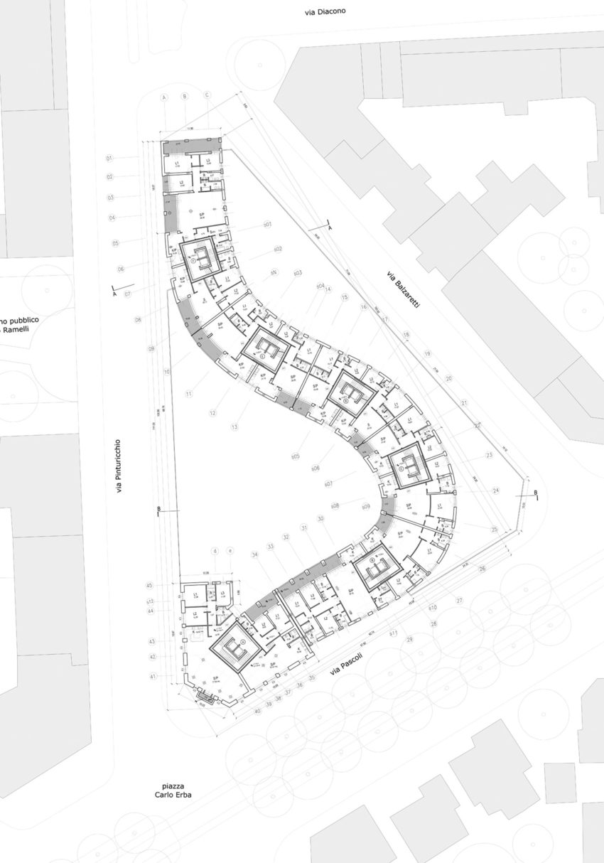 BASE Floor Plan - Residenze Calo Erba in Milan / Eisenman Architects + Degli Esposti Architetti + AZstudio