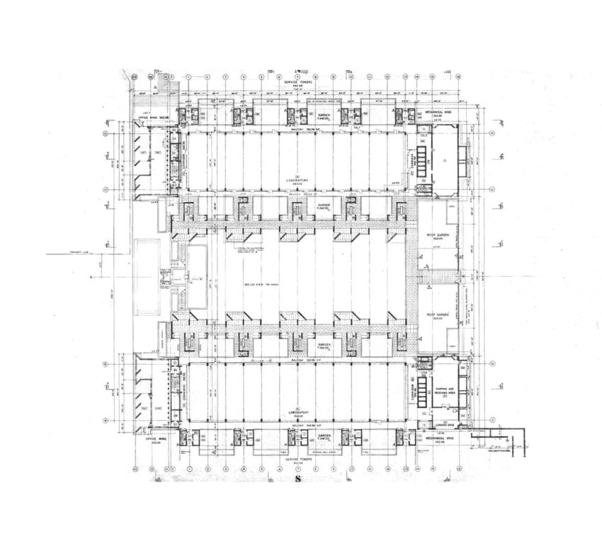 Floor Plan of the Salk Institute for Biological Studies / Louis I. Kahn