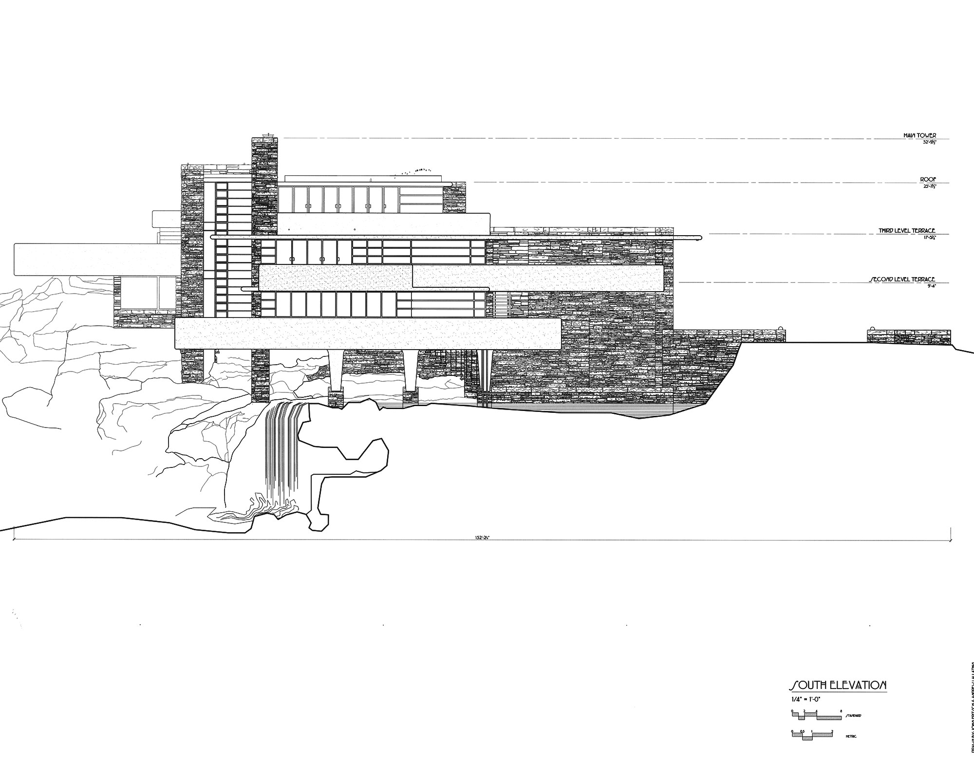 Floor Plan Of Falling Water By Frank Lloyd Wright