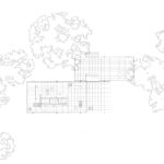 Floor plan of the Farnsworth House by Mies Van Der Rohe
