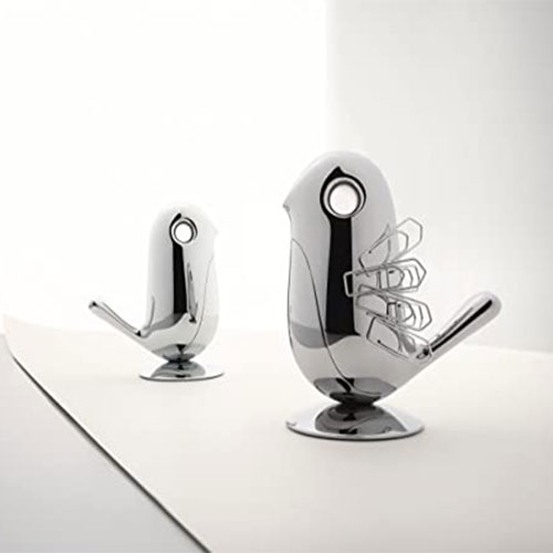 clip bird office gift for designers - Alessi "Chip Magnetic Paper Clip Holder 