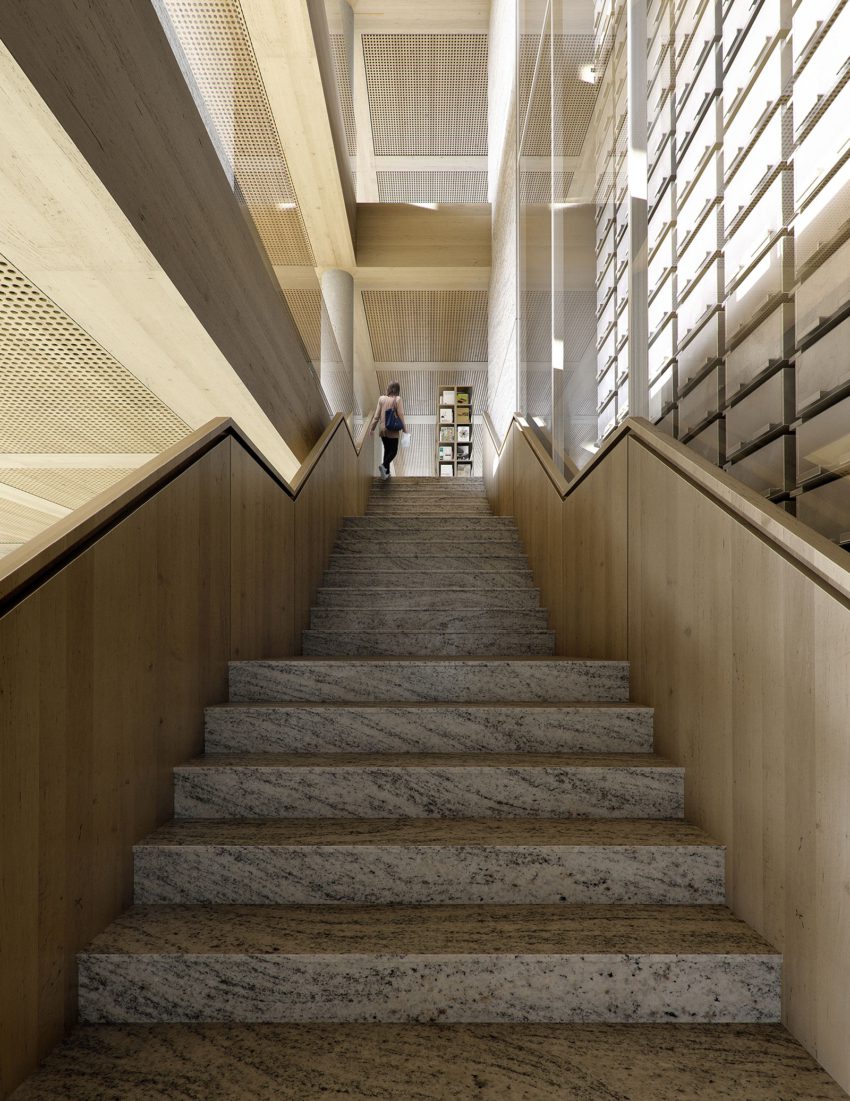 Gothenburg University Library by Cobe stairs