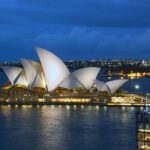 Sydney Opera House Australia auditorium Jorn Utzon architecture building ArchEyes Wojtek Gurak night
