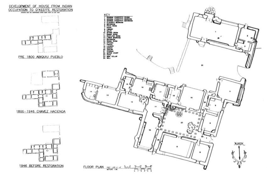 Georgia O Keeffe Home and Studio ArchEyes floor plan