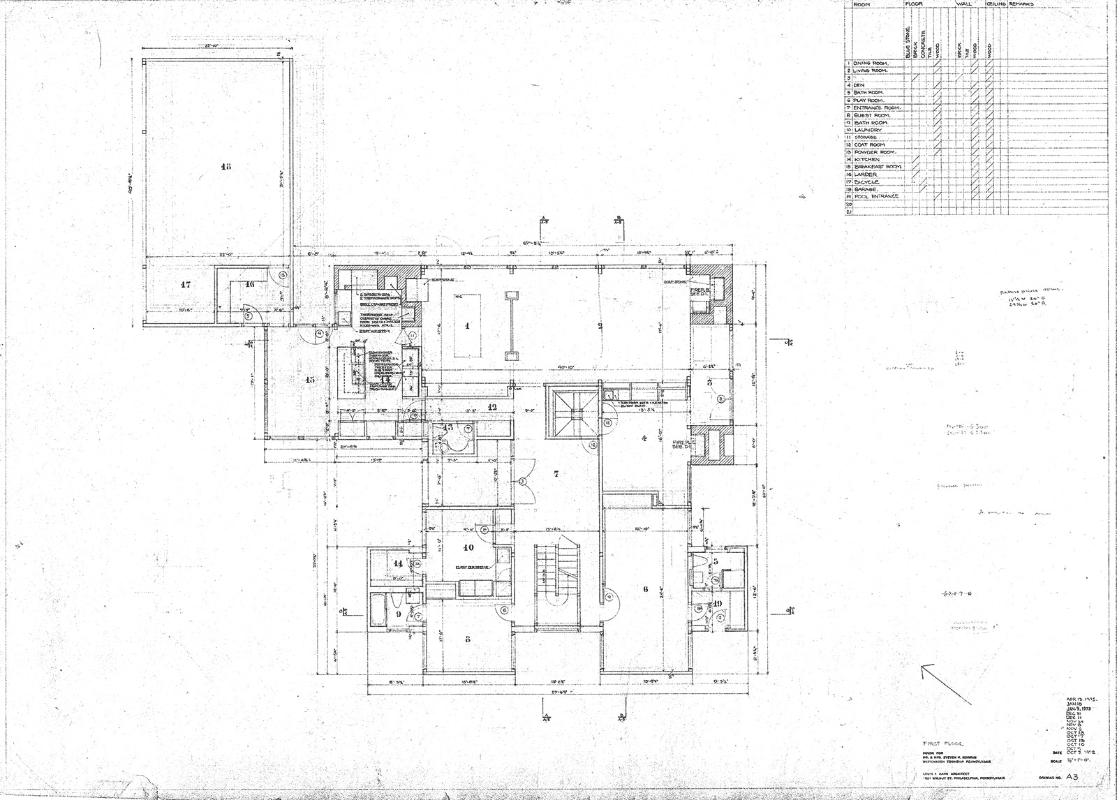 Kahn Korman House Pennsylvania Louis Kahn ArchEyes First Floor