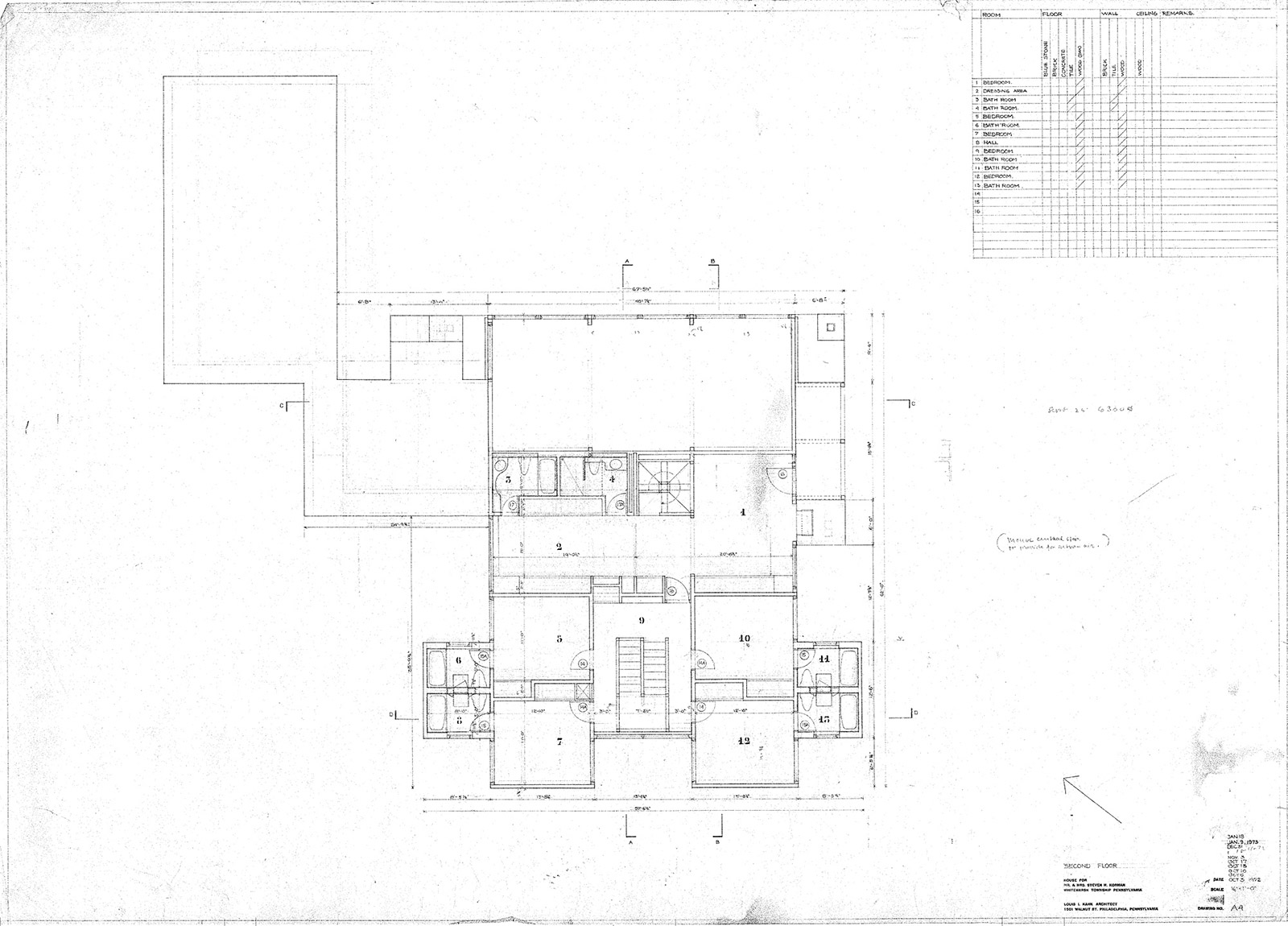 Kahn Korman House Pennsylvania Louis Kahn ArchEyes Second Floor