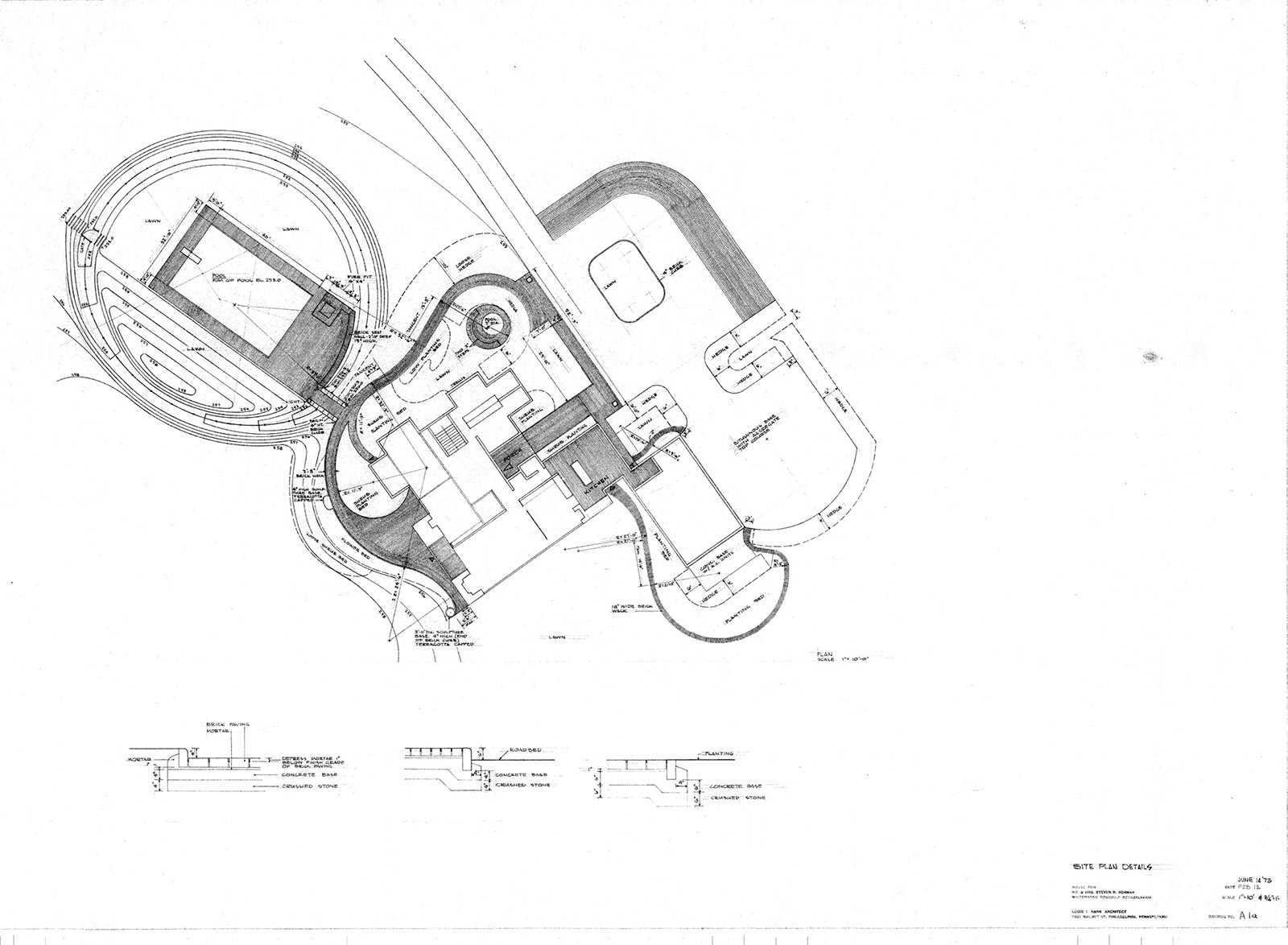 Kahn Korman House Pennsylvania Louis Kahn ArchEyes Site Plan