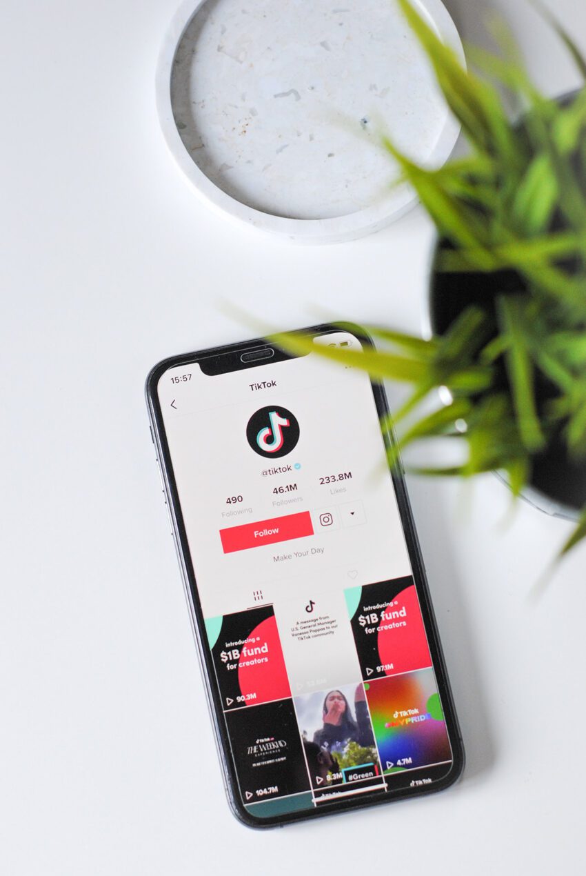 Social Media for Architects - Tik Tok platform on an iphone