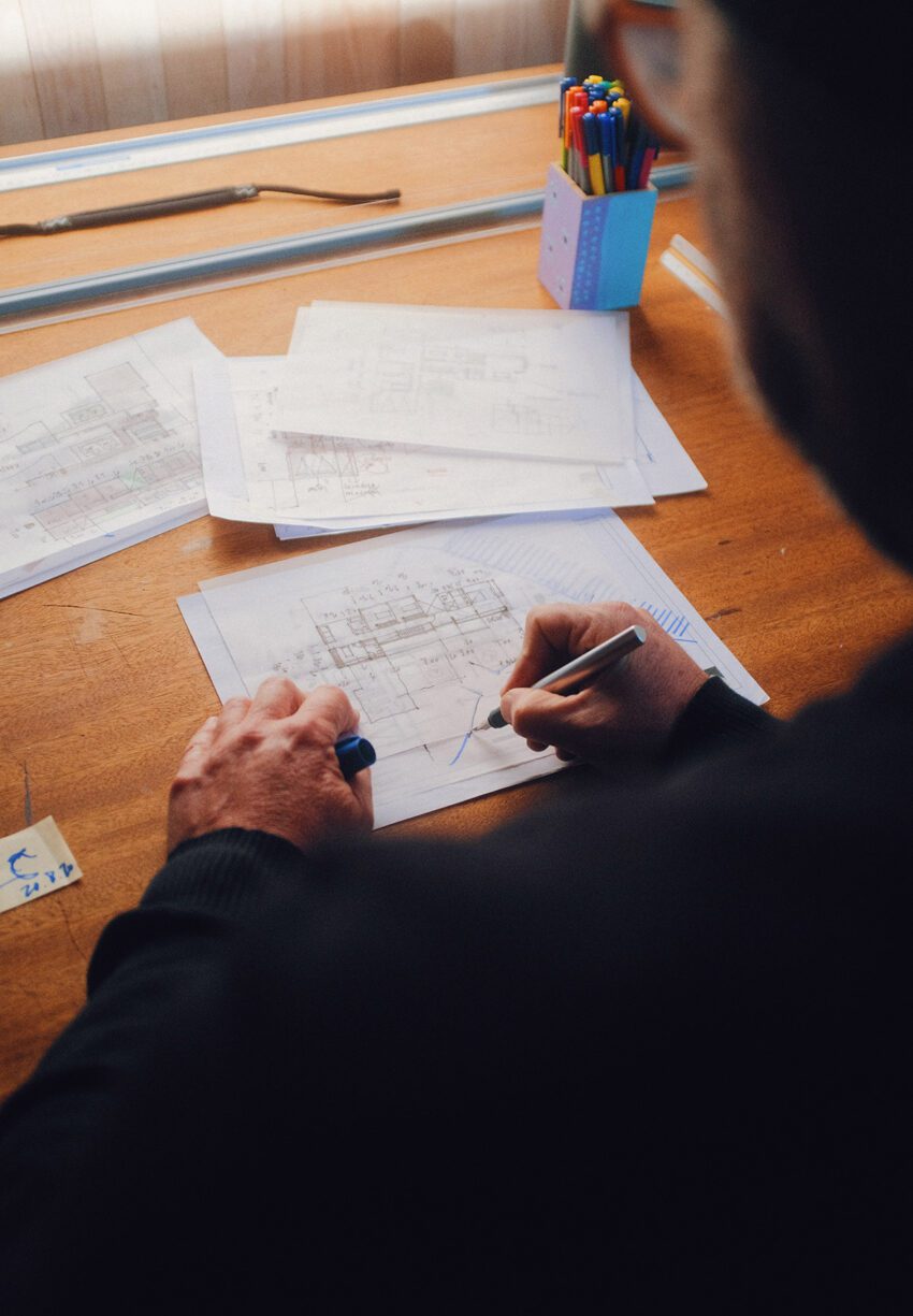 Architect Designing in his office