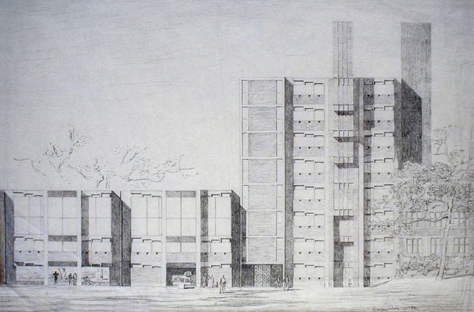 Louis Kahn richards medical research laboratories elevation