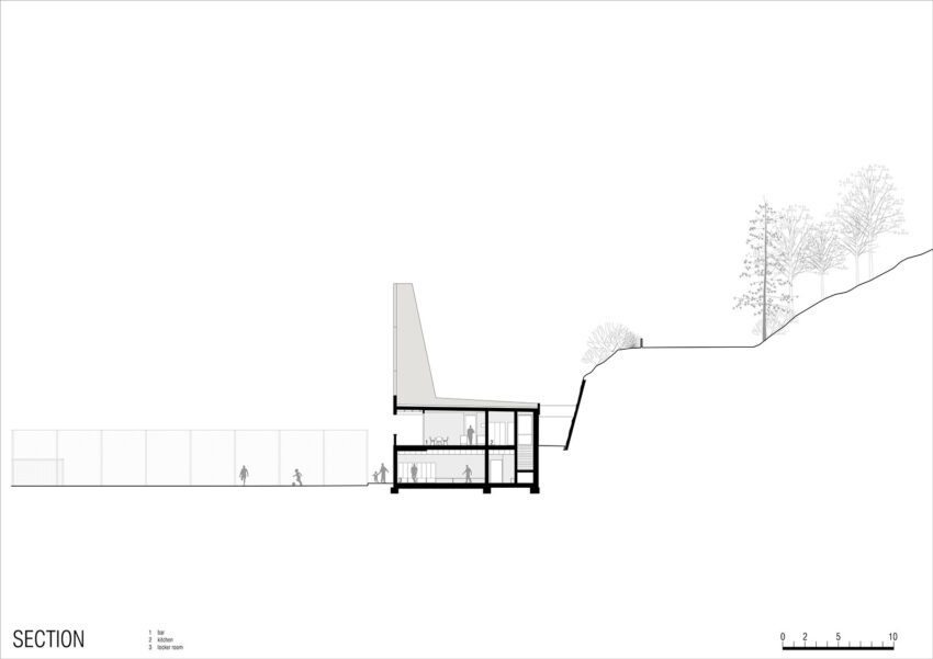Fieldhouse MoDusArchitects cross section