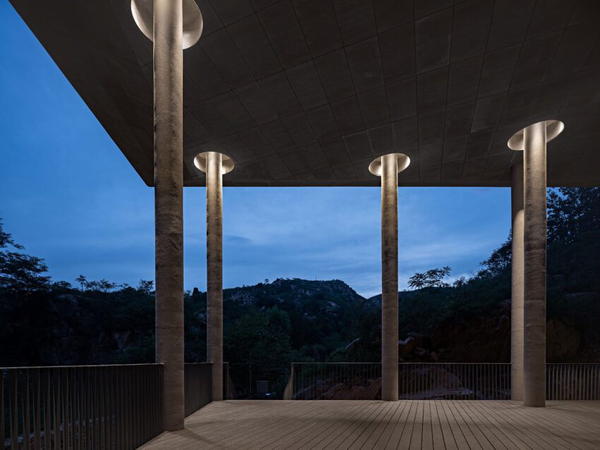 syn architects the hometown moon night view entrace platform