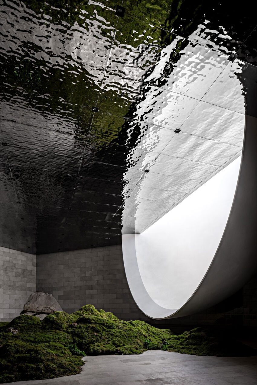 syn architects the hometown moon interior the moon and moutain as one